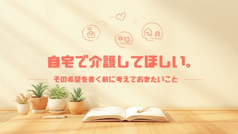 自宅で介護してほしい。その希望を書く前に考えておきたいこと